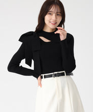 画像をギャラリービューアに読み込む, アシメカットリブニット/TT548310 (ブラック)
