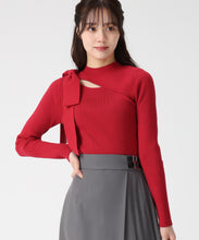 画像をギャラリービューアに読み込む, アシメカットリブニット/TT548310 (レッド)
