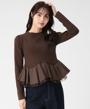 画像をギャラリービューアに読み込む, 異素材切替ペプラムニット/TT548309 8
