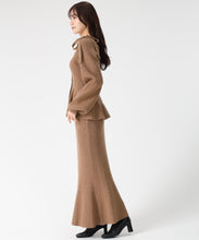 画像をギャラリービューアに読み込む, ペプラムニットスカートセット/TT547407 1
