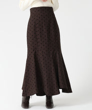 画像をギャラリービューアに読み込む, ストライプドットフロッキーマーメイドスカート/TT547214 (ブラウン)

