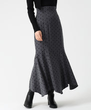 画像をギャラリービューアに読み込む, ストライプドットフロッキーマーメイドスカート/TT547214 (チャコールグレー)
