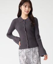 画像をギャラリービューアに読み込む, 【予約販売/11月中旬発売予定】衿付袖フレアニット/TT548312 (チャコールグレー)

