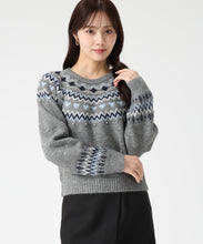画像をギャラリービューアに読み込む, 【予約販売/11月中旬発売予定】ノルディック柄ニット/TT548315 (グレー)
