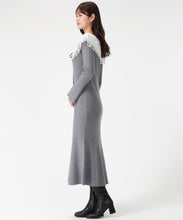 画像をギャラリービューアに読み込む, レースチュール襟マーメイドニットワンピース/MM547418 1
