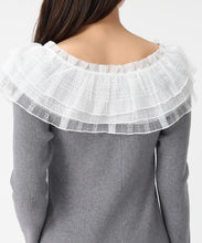 画像をギャラリービューアに読み込む, レースチュール襟マーメイドニットワンピース/MM547418 3
