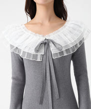 画像をギャラリービューアに読み込む, レースチュール襟マーメイドニットワンピース/MM547418 4
