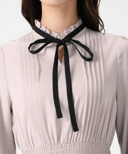 画像をギャラリービューアに読み込む, 配色リボンプリーツシフォンワンピース/MM547423 4
