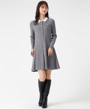 画像をギャラリービューアに読み込む, 襟付きケーブルミニニットワンピース/MM547424 (グレー)
