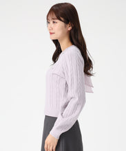 画像をギャラリービューアに読み込む, 【WEB限定予約販売/11月中旬発売予定】バックリボンビジューケーブルニット/MM548323 1
