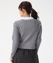 画像をギャラリービューアに読み込む, 【WEB限定予約販売/11月中旬発売予定】シャツ襟付きケーブルカーディガン/MM548410 2
