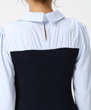 画像をギャラリービューアに読み込む, タイ付きシャツドッキングニットワンピース/MM617403 3
