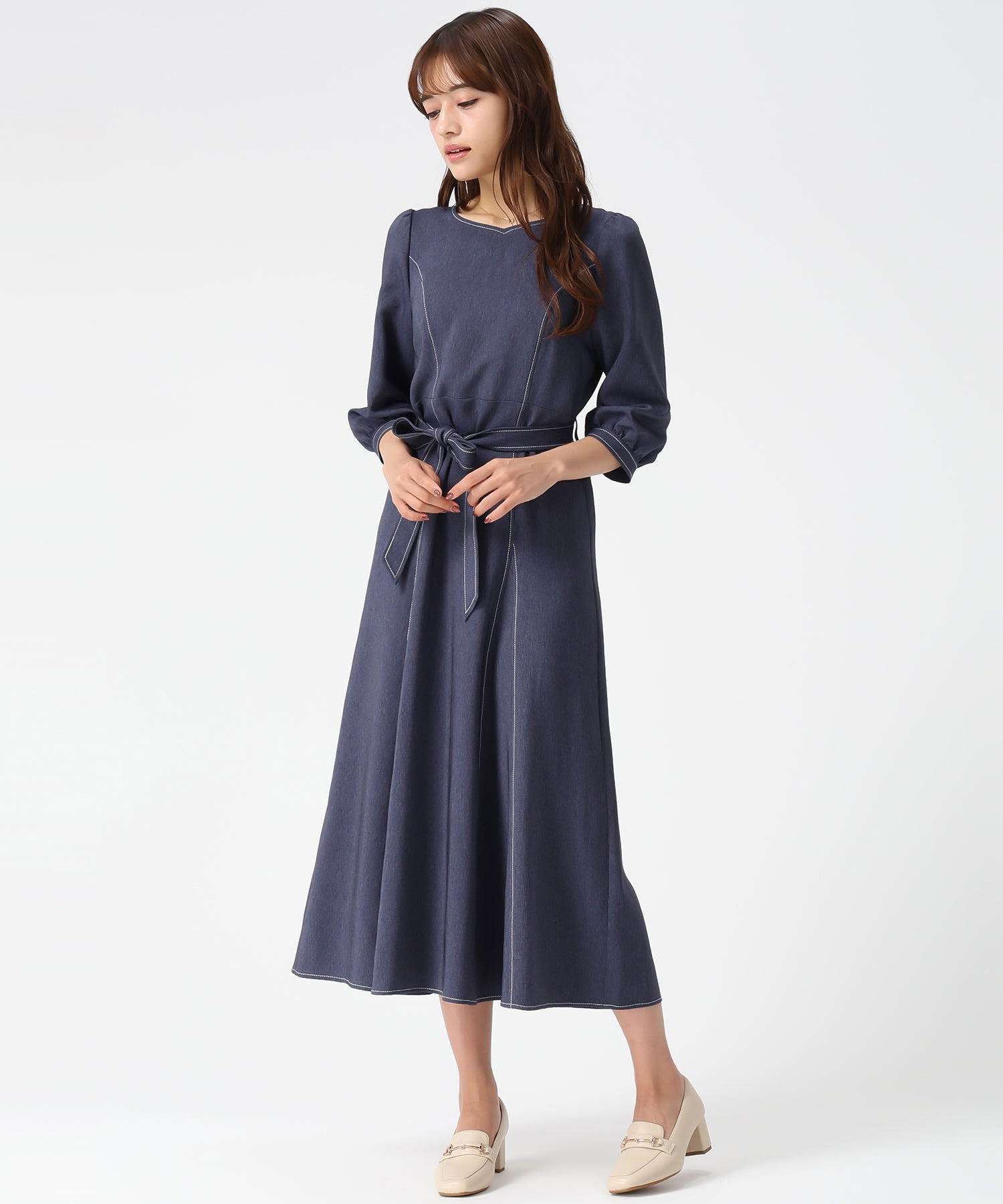 ポリデニム配色ステッチワンピース/MM617405 – MISCH MASCH|31 Sons de
