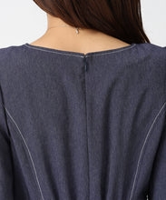 画像をギャラリービューアに読み込む, ポリデニム配色ステッチワンピース/MM617405 3
