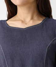 画像をギャラリービューアに読み込む, ポリデニム配色ステッチワンピース/MM617405 4
