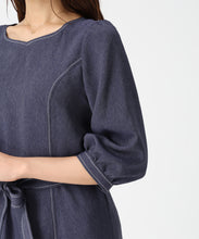 画像をギャラリービューアに読み込む, ポリデニム配色ステッチワンピース/MM617405 7
