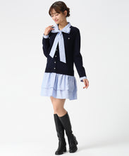 画像をギャラリービューアに読み込む, シャツレイヤード風ドッキングミニワンピース/MM617406 (ネイビー)
