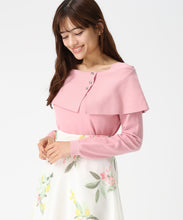 画像をギャラリービューアに読み込む, 配色ラメケープニット /MM618302 (ピンク)
