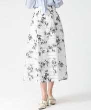 画像をギャラリービューアに読み込む, 花柄メッシュボーダースカート/MM617208 (ホワイト)
