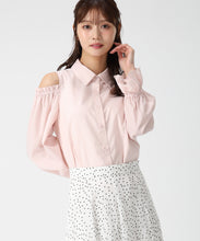 画像をギャラリービューアに読み込む, 肩開き袖レースシャツブラウス /MM618110 (ピンク)
