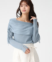 画像をギャラリービューアに読み込む, シアーシャーリングケープニット/MM618304 (ブルー)

