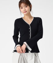 画像をギャラリービューアに読み込む, ラメシアーペプラムカーディガン/MM618402 (ネイビー)
