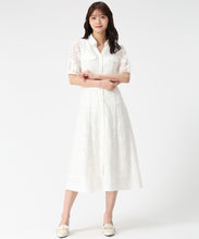 画像をギャラリービューアに読み込む, 開襟レースシャツワンピース/MM627403 (ホワイト)
