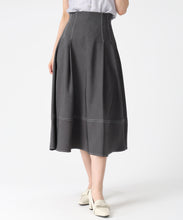 画像をギャラリービューアに読み込む, ポリデニム配色ステッチレースアップスカート/MM617205 (ブラック)
