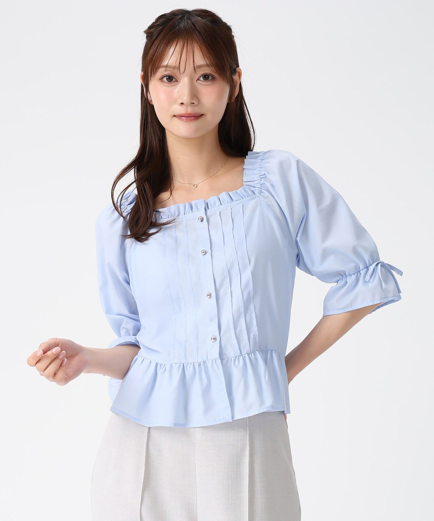 スクエアネックフリルペプラムブラウス/MM618108 – MISCH MASCH|31 