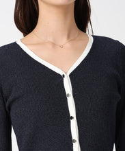 画像をギャラリービューアに読み込む, 透かし柄フレア袖配色スパークカーディガン/MM618405 3
