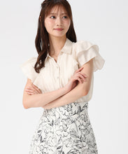 画像をギャラリービューアに読み込む, 襟付きダブル袖シアーブラウス/MM628103 (ベージュ)
