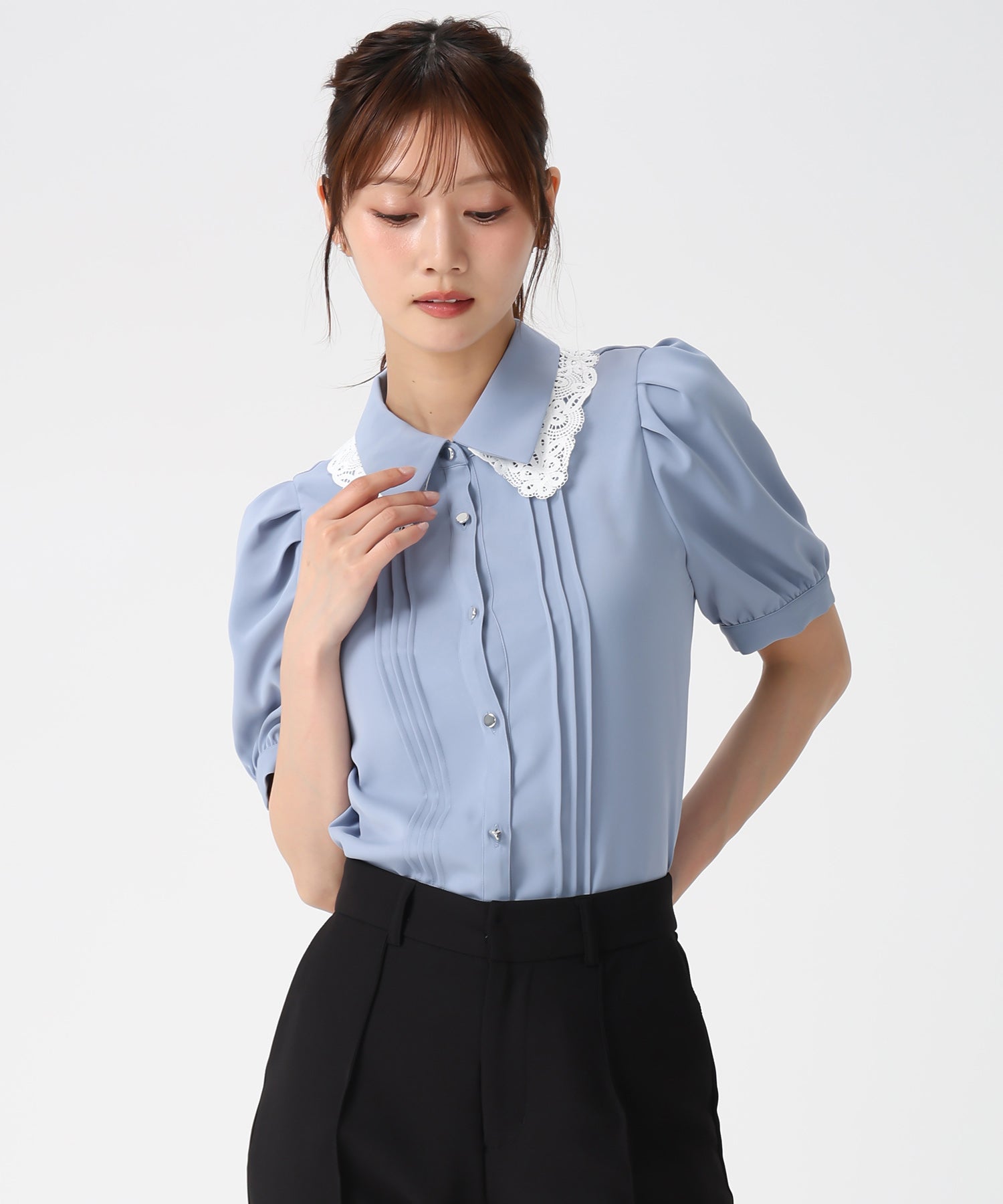 襟レースピンタックブラウス/MM628118 – MISCH MASCH|31 Sons de mode