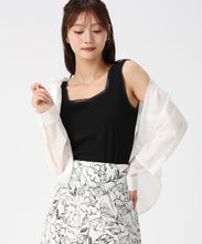 画像をギャラリービューアに読み込む, シアートリミングタンクトップ/MM628203 (ブラック)
