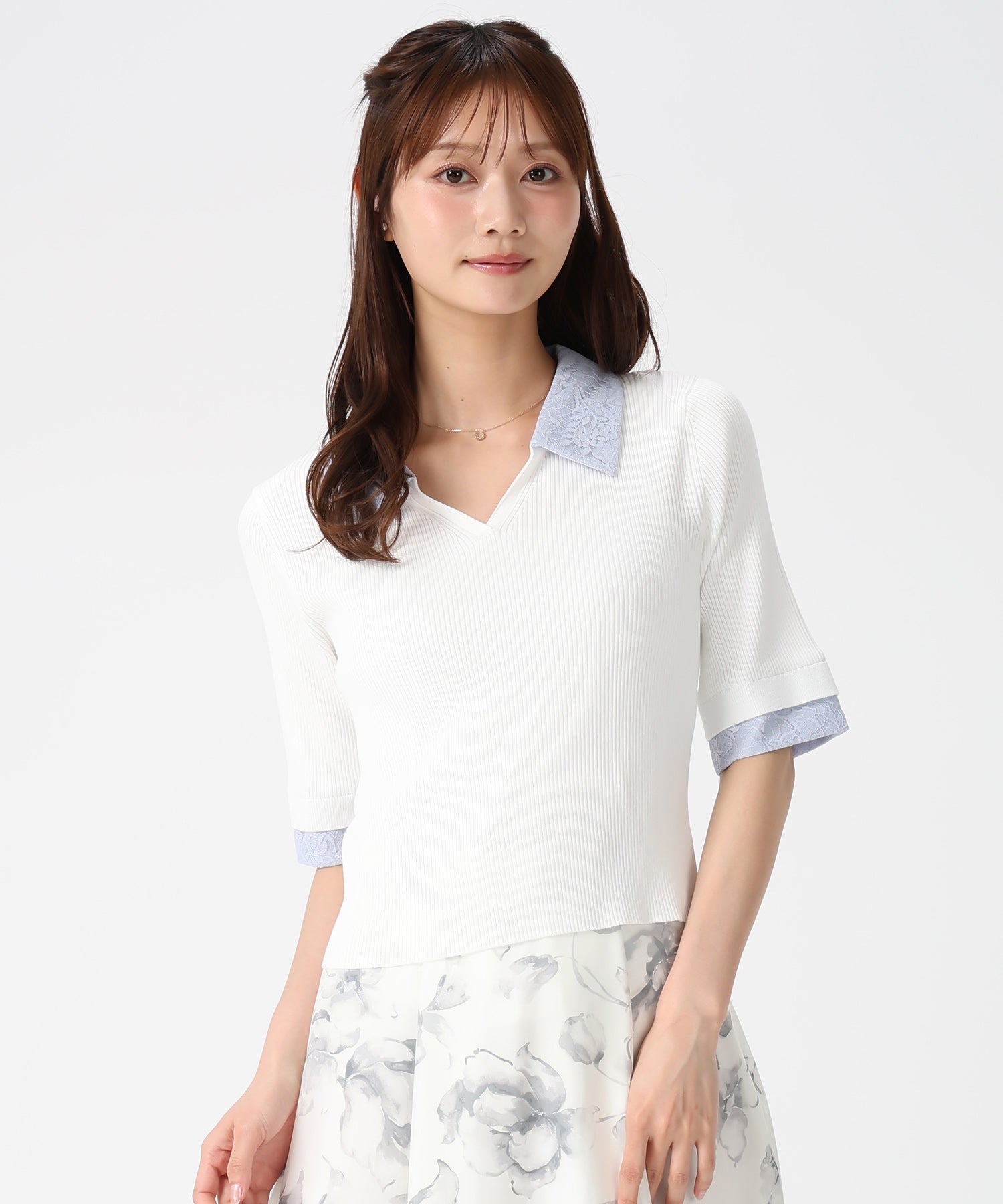 Ibarashi ページ レースシャツレイヤード風スキッパーニット/MM628304 – MISCH MASCH|31