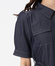 画像をギャラリービューアに読み込む, ステッチ配色パフスリーブシャツワンピース/MM627425 5
