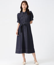 画像をギャラリービューアに読み込む, ステッチ配色パフスリーブシャツワンピース/MM627425 20
