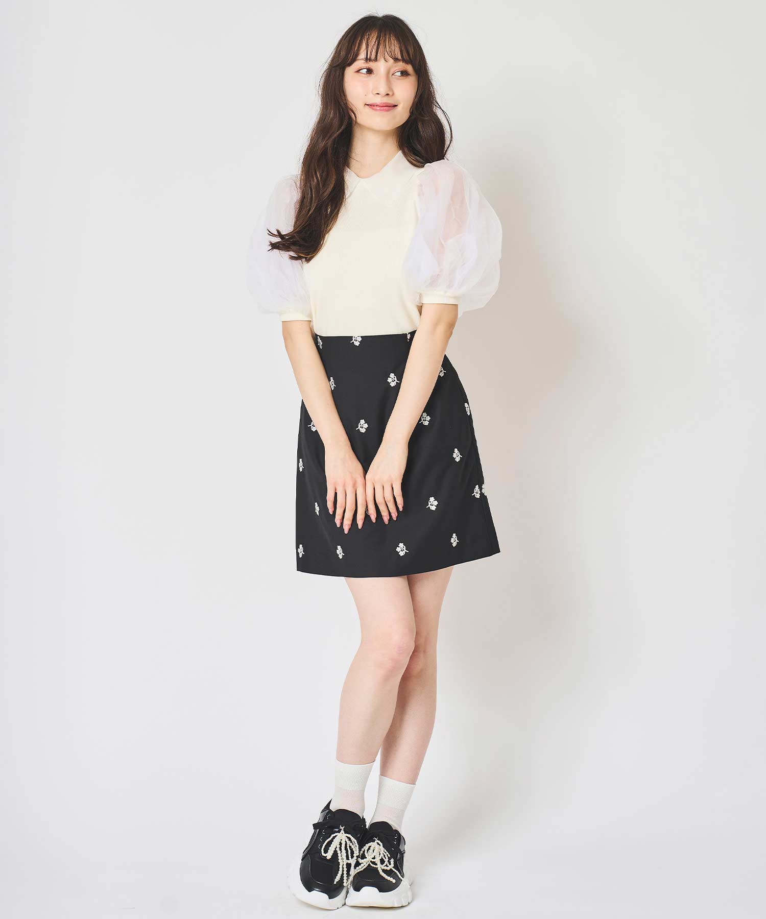 evisu ハート刺繍ミニスカート 刺繍入り台形ミニSK|ems excite | RETRO GIRL ONLINE STORE