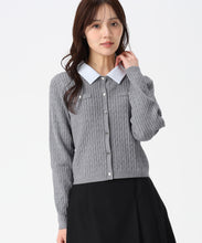 画像をギャラリービューアに読み込む, 襟付きケーブルカーディガン/TT548409
