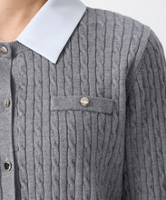 画像をギャラリービューアに読み込む, 襟付きケーブルカーディガン/TT548409
