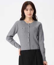 画像をギャラリービューアに読み込む, 襟付きケーブルカーディガン/TT548409
