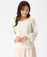 画像をギャラリービューアに読み込む, ベロア肩リボンふわふわニット/TT548318
