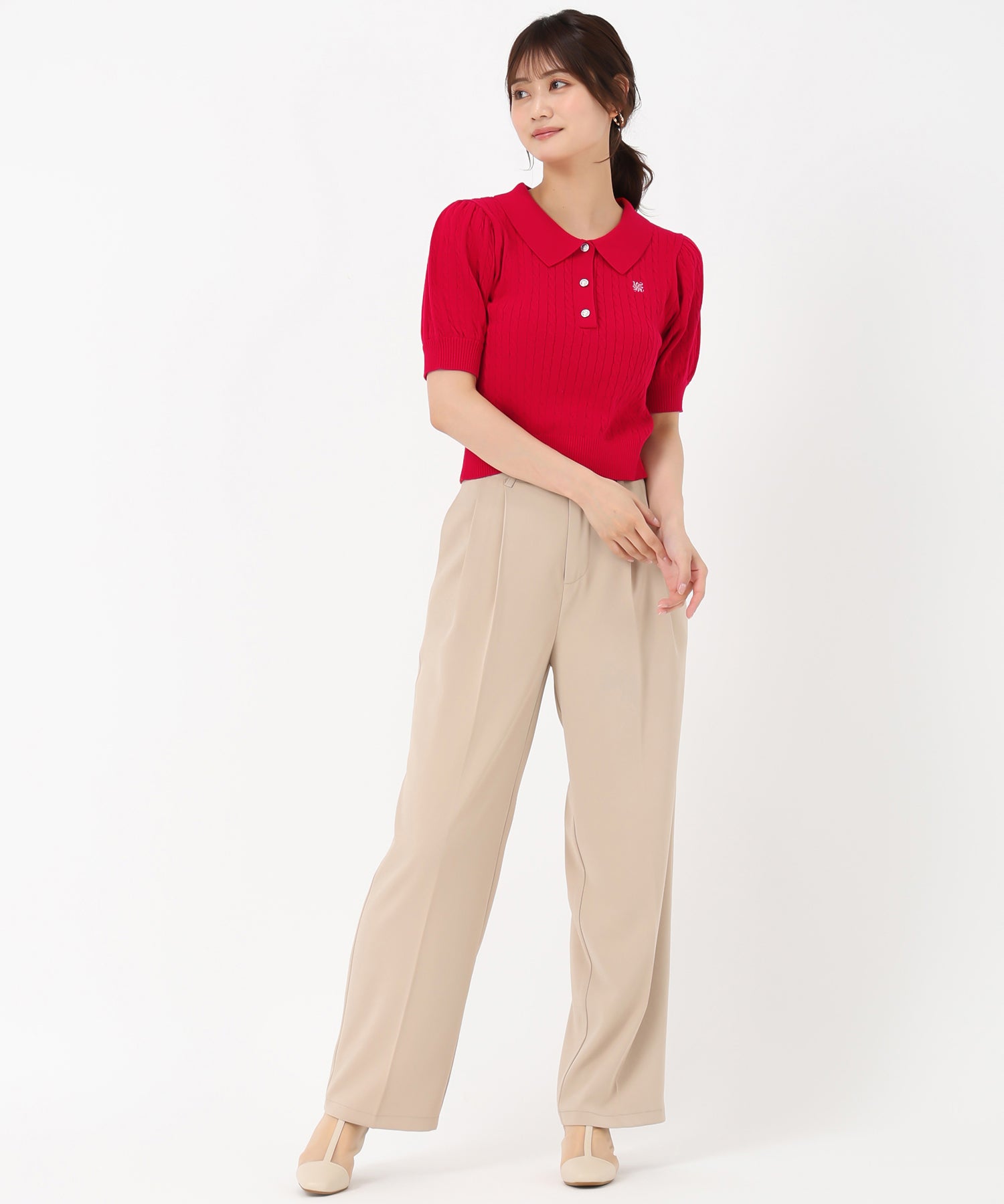 Maki☺︎さま専用 WEB限定アイテム】ケーブル刺繍ポロニット/MM558304 – MISCH