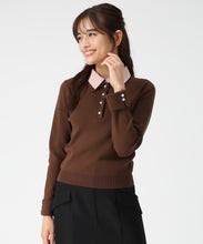 画像をギャラリービューアに読み込む, 配色シャツレイヤードニット/MM558309
