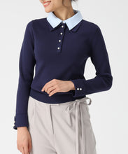 画像をギャラリービューアに読み込む, 配色シャツレイヤードニット/MM558309
