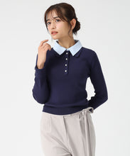 画像をギャラリービューアに読み込む, 配色シャツレイヤードニット/MM558309
