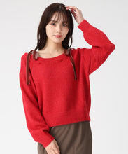 画像をギャラリービューアに読み込む, ベロア肩リボンふわふわニット/TT548318
