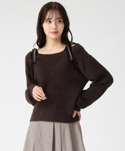 画像をギャラリービューアに読み込む, ベロア肩リボンふわふわニット/TT548318
