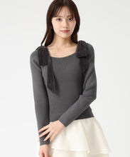 画像をギャラリービューアに読み込む, ベロア肩リボンニット/TT538309
