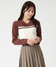 画像をギャラリービューアに読み込む, 【一部店舗限定】ケーブル編みジップニット/TT548308
