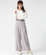 画像をギャラリービューアに読み込む, 合皮ベルト付きフリルタックワイドパンツ/MM537303
